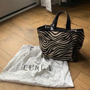 Furla calf hair zebra tote